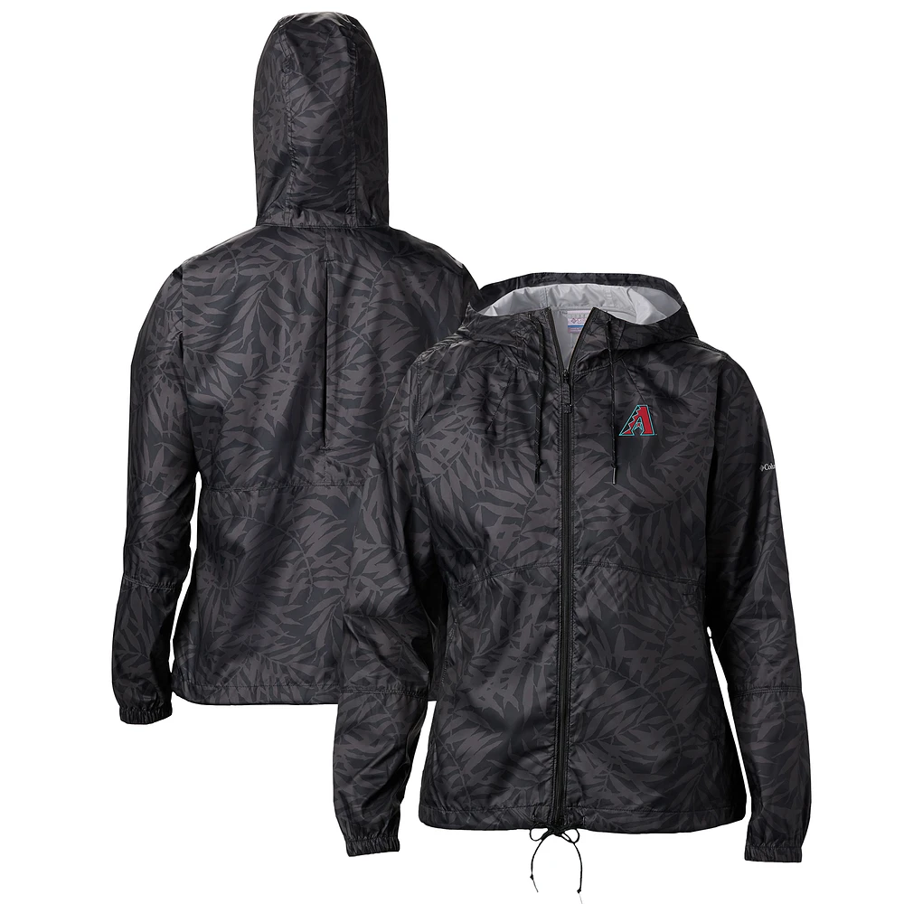 Women's Columbia Black Arizona Diamondbacks Flash Forward Full-Zip Windbreaker Jacket