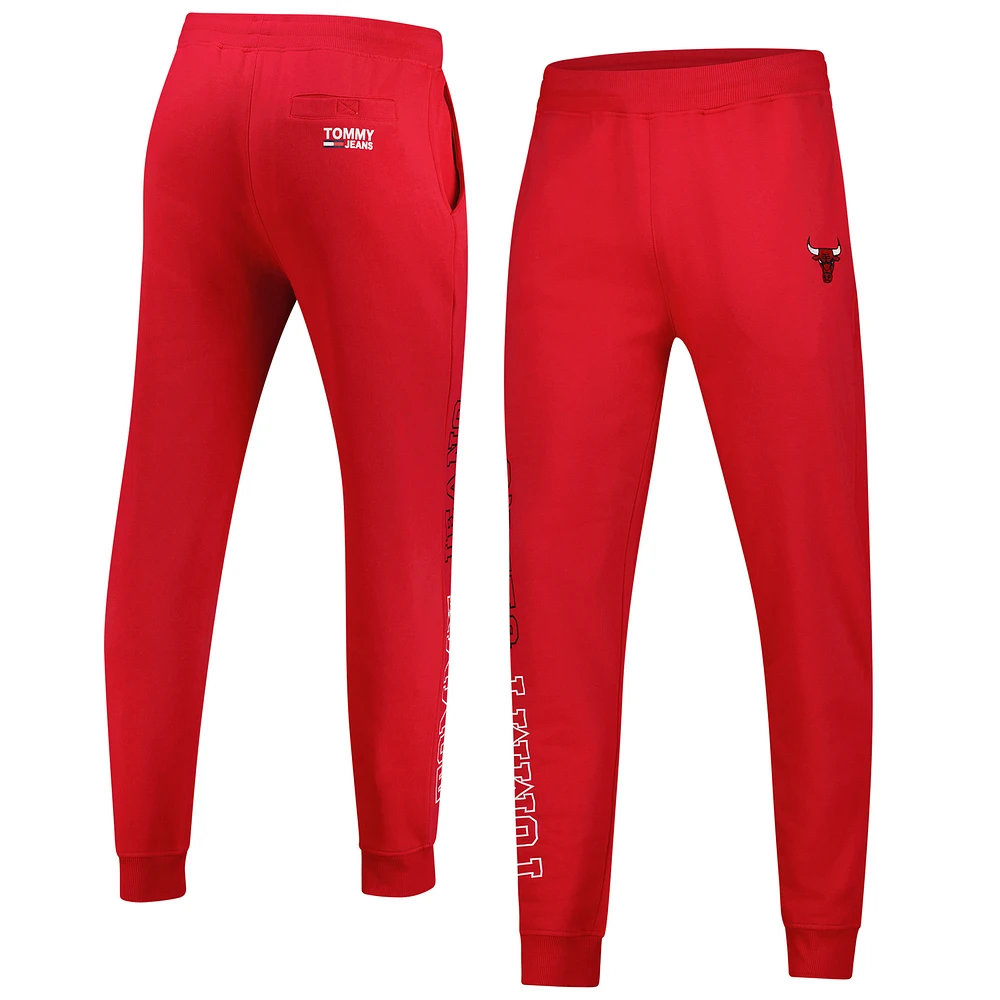 Men's Tommy Jeans Red Chicago Bulls Carl Bi-Blend Fleece Jogger Pants