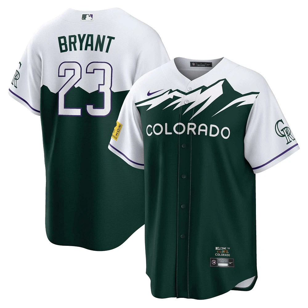 Men's Nike Kris Bryant Green Colorado Rockies 2022 City Connect Replica Player Jersey