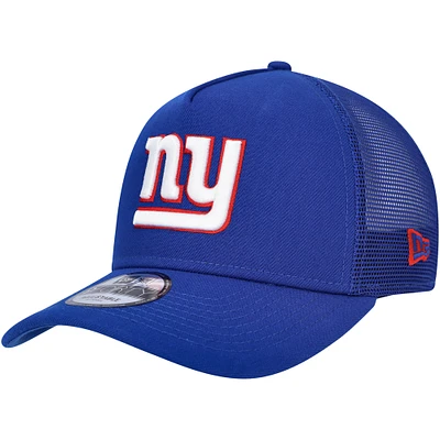 Men's New Era Royal New York Giants A-Frame Trucker 9FORTY Adjustable Hat