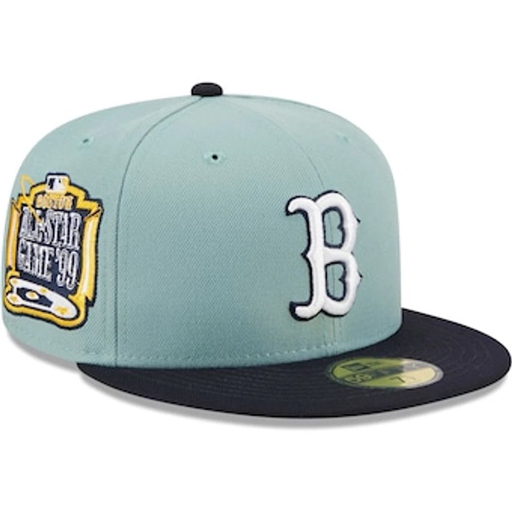 Men's New Era Light Blue/Navy Boston Red Sox Beach Kiss 59FIFTY Fitted Hat