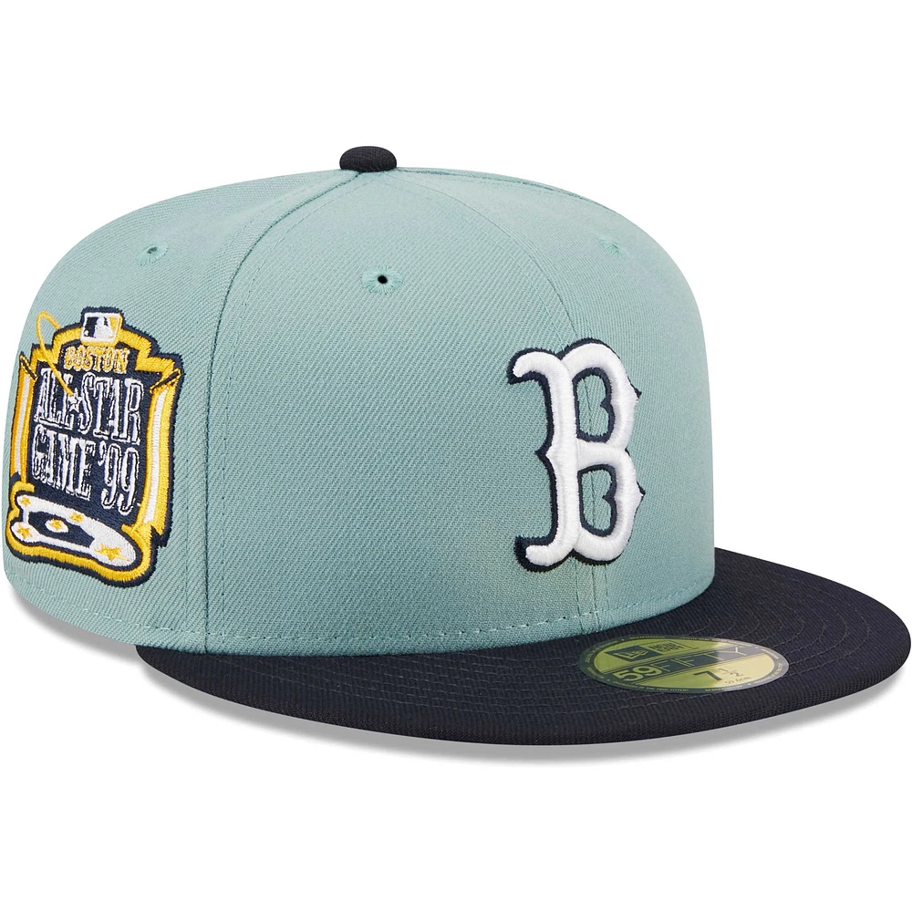 Men's New Era Light Blue/Navy Boston Red Sox Beach Kiss 59FIFTY Fitted Hat