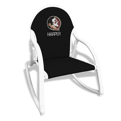 Children's Black Florida State Seminoles Alternate Logo Personalized Rocking Chair