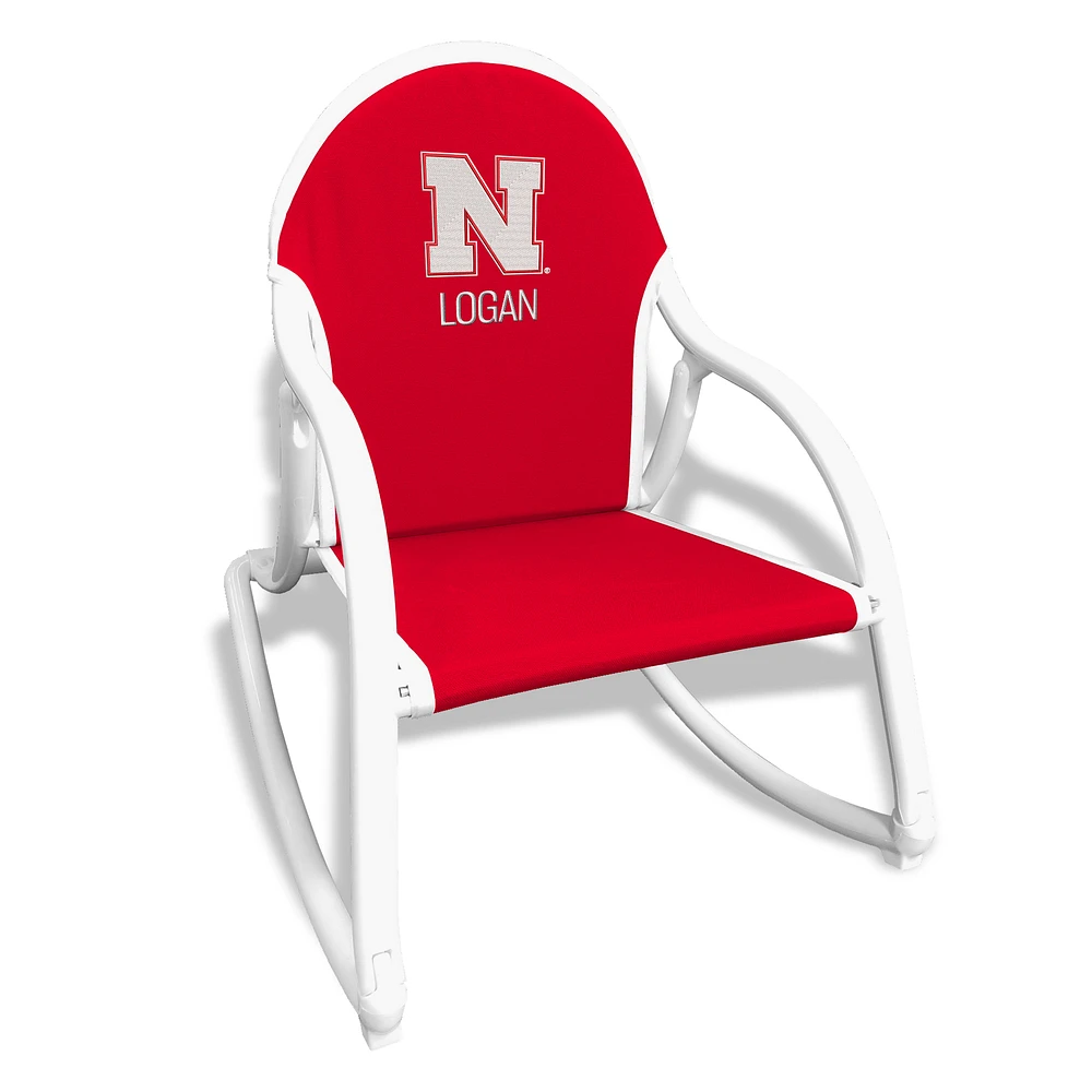 Children's Red Nebraska Huskers Personalized Rocking Chair