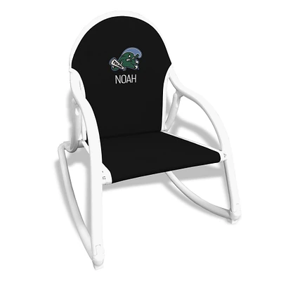 Children's Black Tulane Green Wave Personalized Rocking Chair