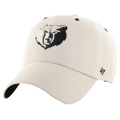 Men's '47 Cream Memphis Grizzlies Lunar Clean Up Adjustable Hat
