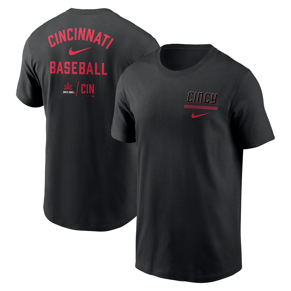 Men's Nike Black Cincinnati Reds City Connect Double T-Shirt