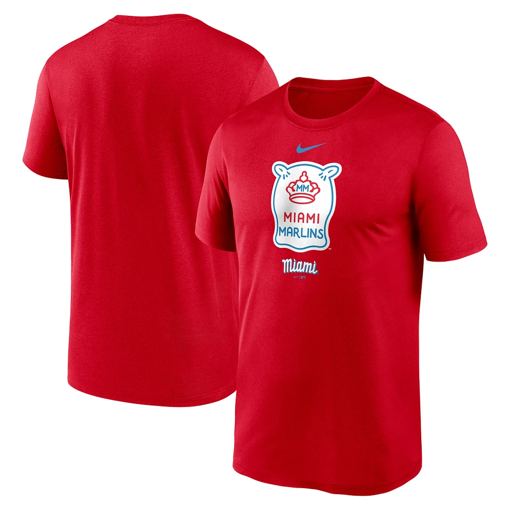 Men's Nike Red Miami Marlins City Connect Logo T-Shirt