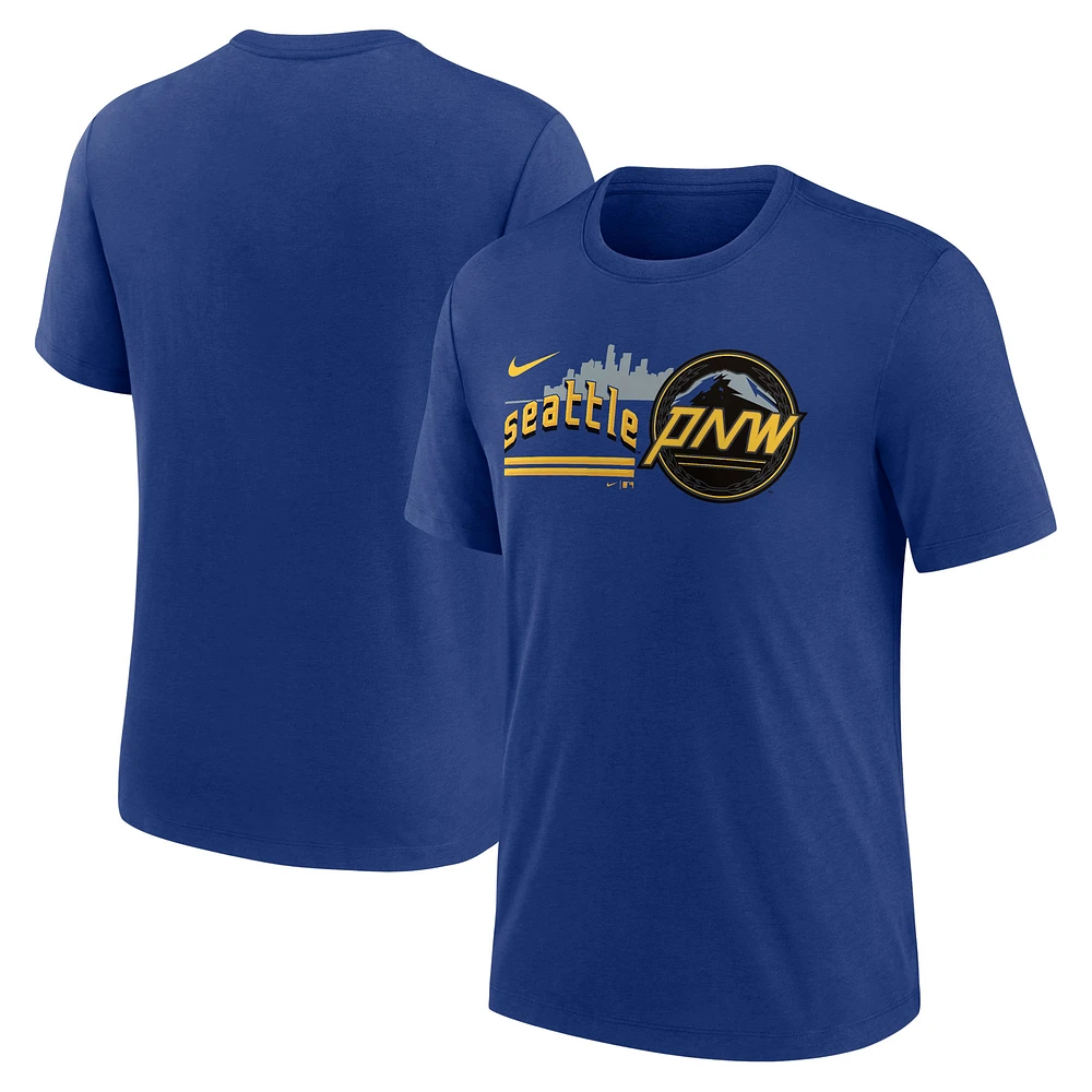Men's Nike Royal Seattle Mariners City Connect Tri-Blend T-Shirt