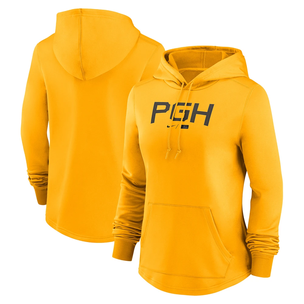 Women's Nike Gold Pittsburgh Pirates City Connect Pregame Performance Pullover Hoodie