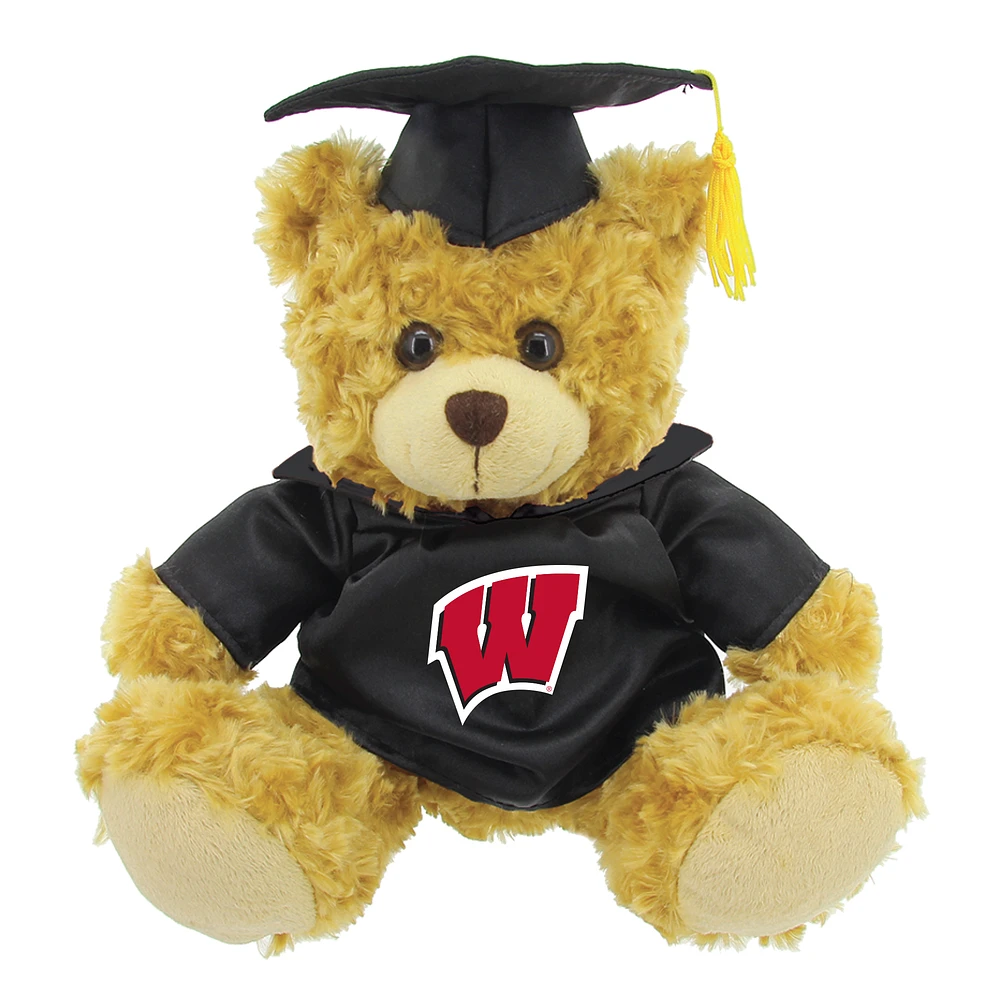 Red/Brown Wisconsin Badgers 12'' Graduation Plush Bear