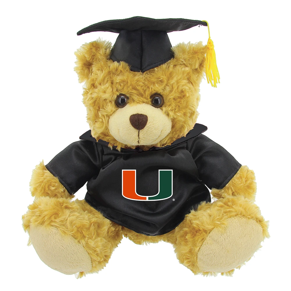 Green/Brown Miami Hurricanes 12'' Graduation Plush Bear