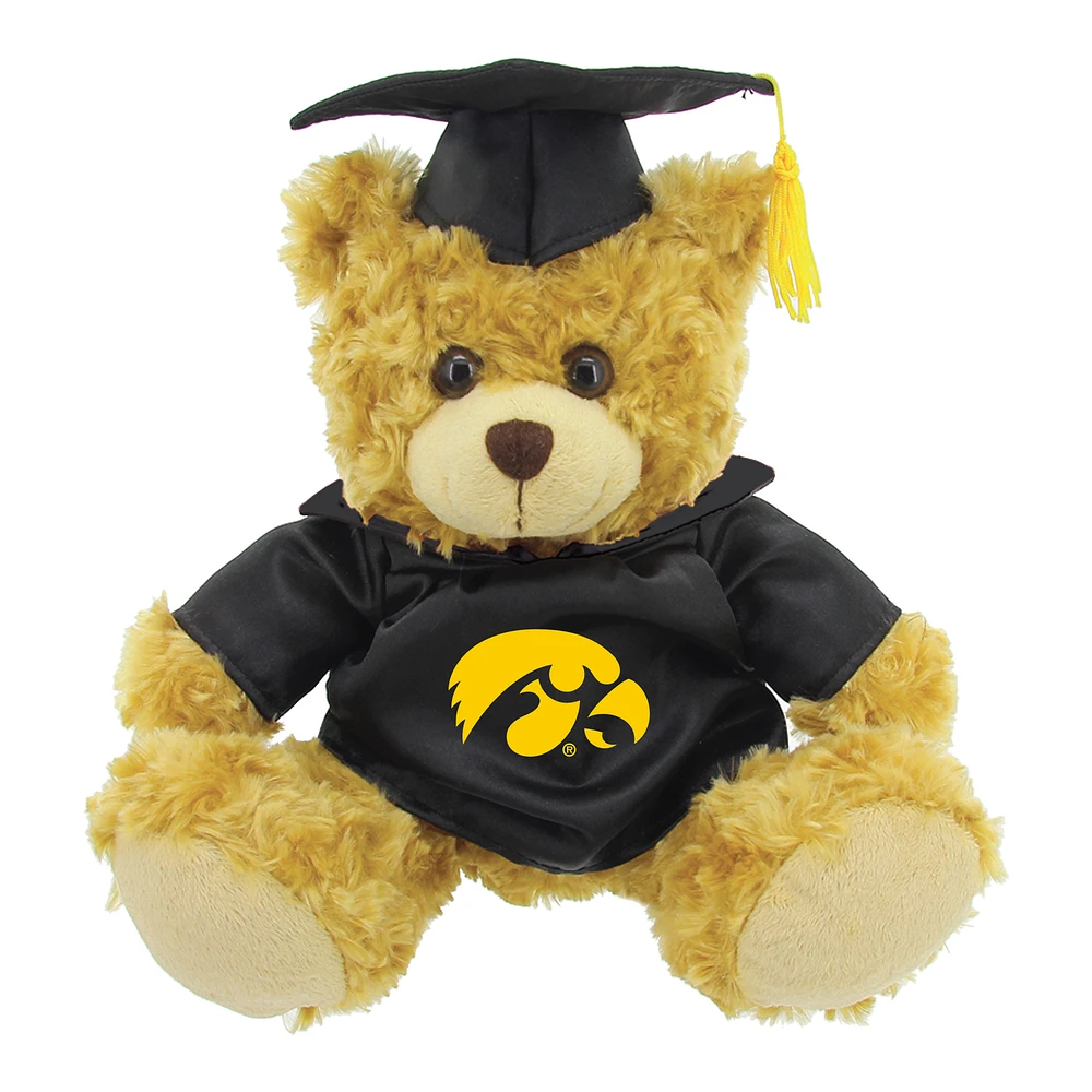 Black/Brown Iowa Hawkeyes 12'' Graduation Plush Bear