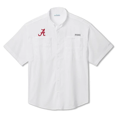 Men's Columbia White Alabama Crimson Tide Big & Tall Tamiami Omni-Shade Button-Down Shirt