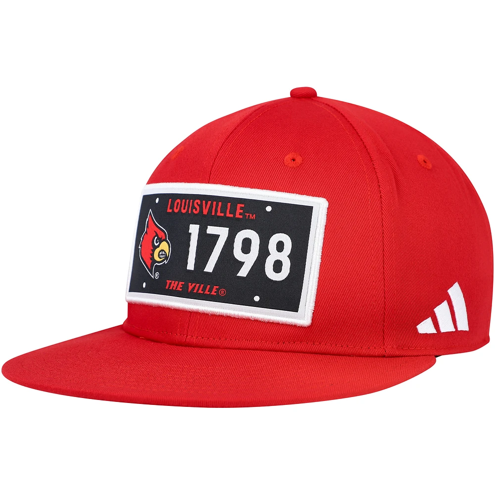 Men's adidas Red Louisville Cardinals Established Snapback Hat