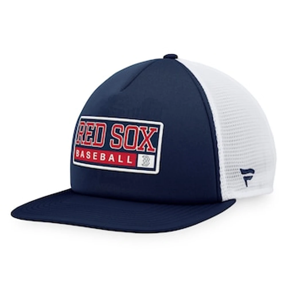 Men's Majestic Navy/White Boston Red Sox Foam Trucker Snapback Hat
