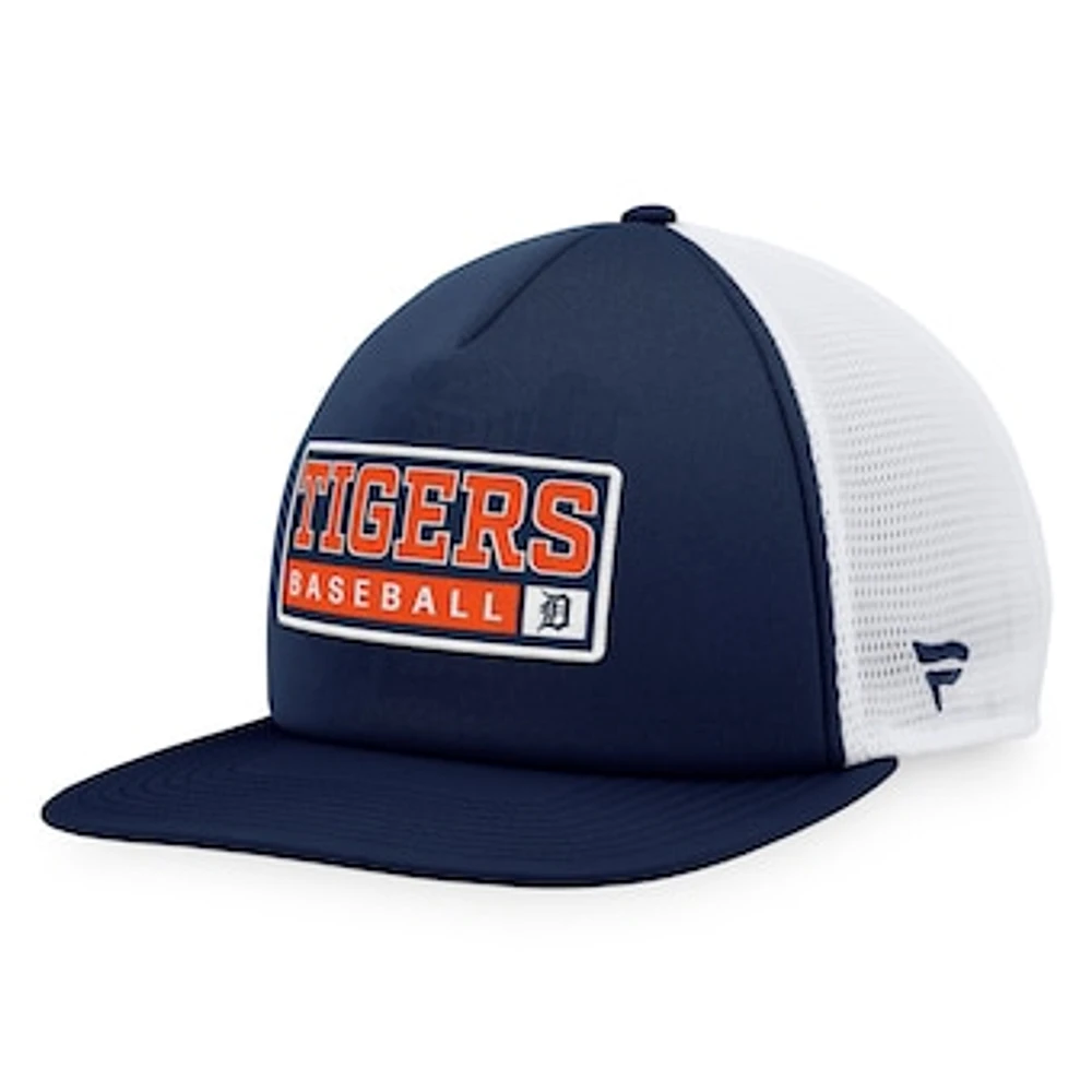 Men's Majestic Navy/White Detroit Tigers Foam Trucker Snapback Hat