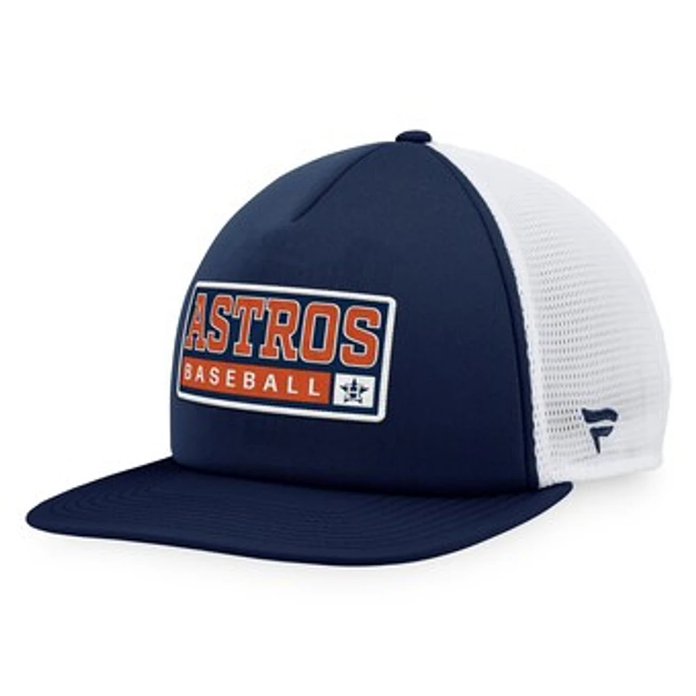 Men's Majestic Navy/White Houston Astros Foam Trucker Snapback Hat