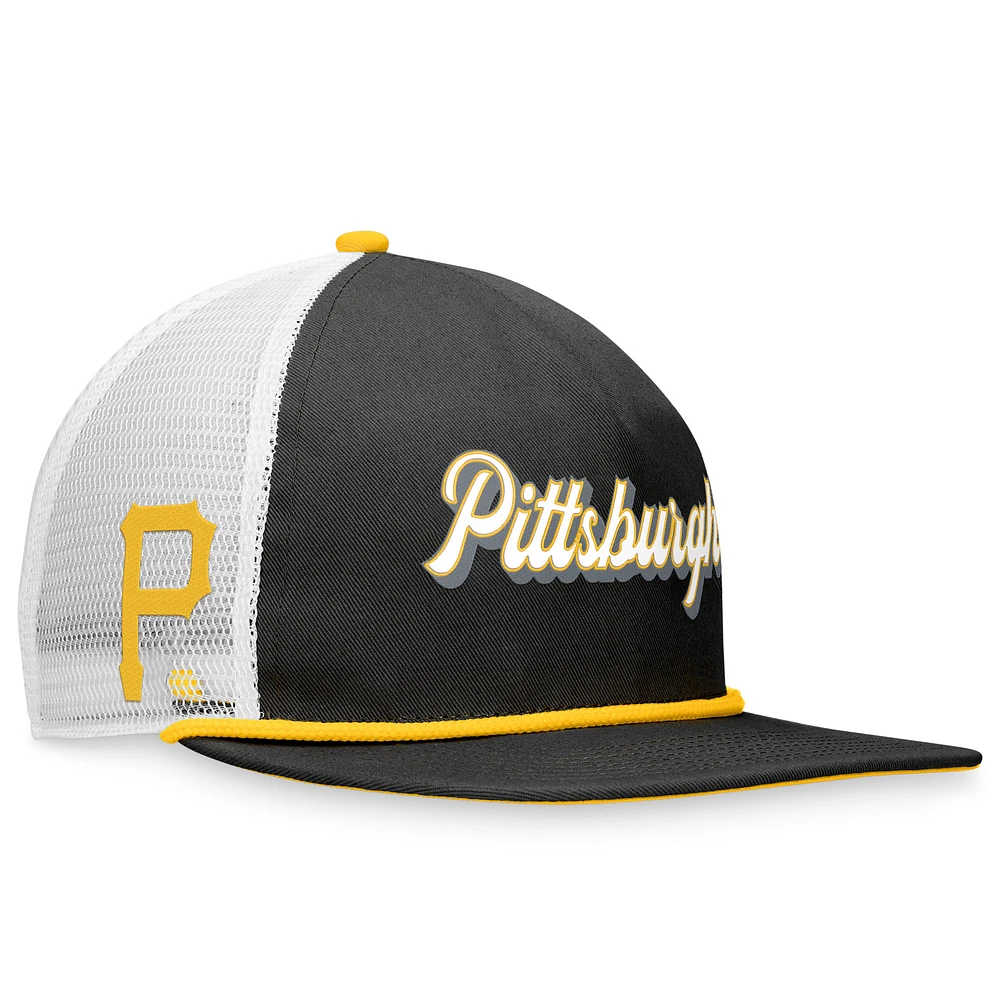 Men's Fanatics Black Pittsburgh Pirates Heritage Golfer Snapback Hat