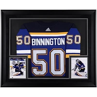 Jordan Binnington St. Louis Blues Autographed Deluxe Framed Blue Adidas Authentic Jersey