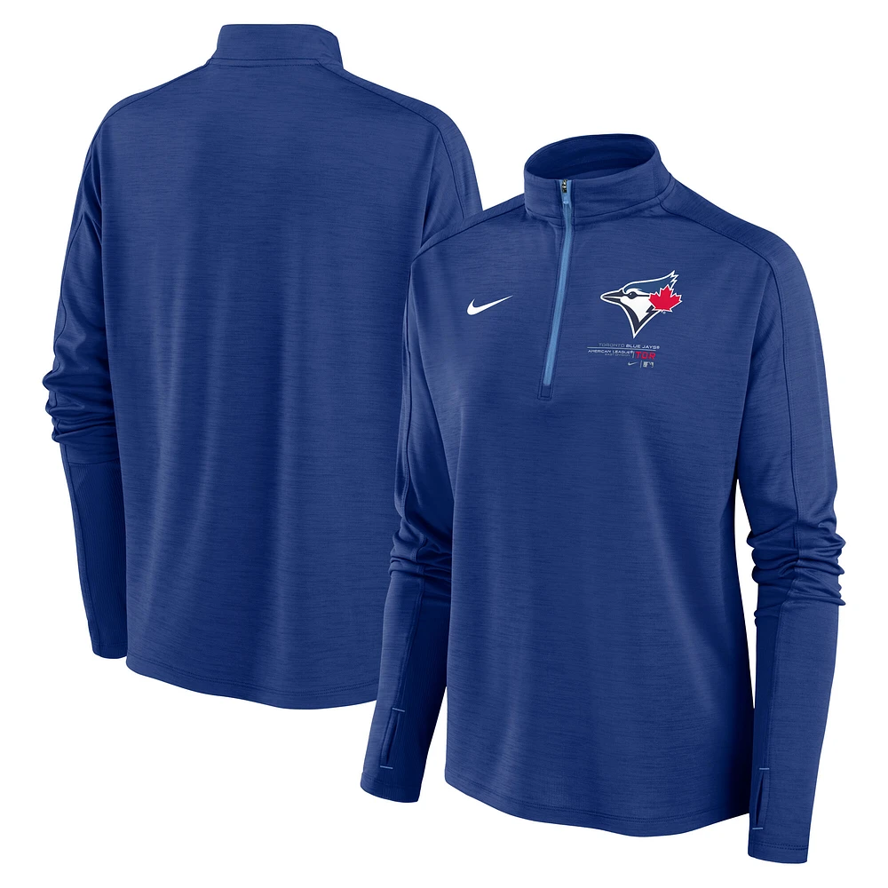 Women's Nike Royal Toronto Blue Jays Pacer Quarter-Zip Top