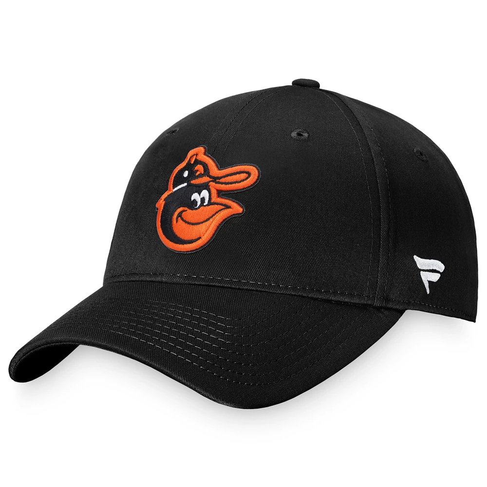 Men's Fanatics Black Baltimore Orioles Cooperstown Collection Core Adjustable Hat