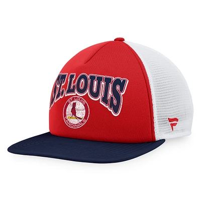 Men's Fanatics Red/Navy St. Louis Cardinals Heritage Foam Front Trucker Snapback Hat