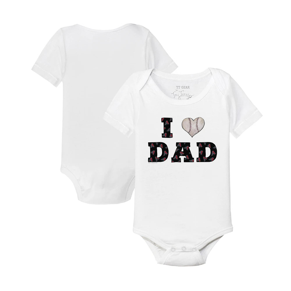 Infant Tiny Turnip White Arizona Diamondbacks I Love Dad Bodysuit