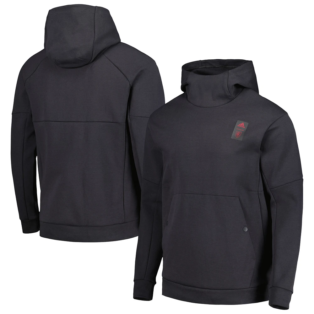 Men's adidas Black Real Salt Lake 2023 Player Travel Pullover Hoodie