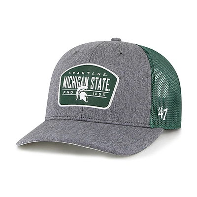 Men's '47 Charcoal Michigan State Spartans Slate Trucker Snapback Hat