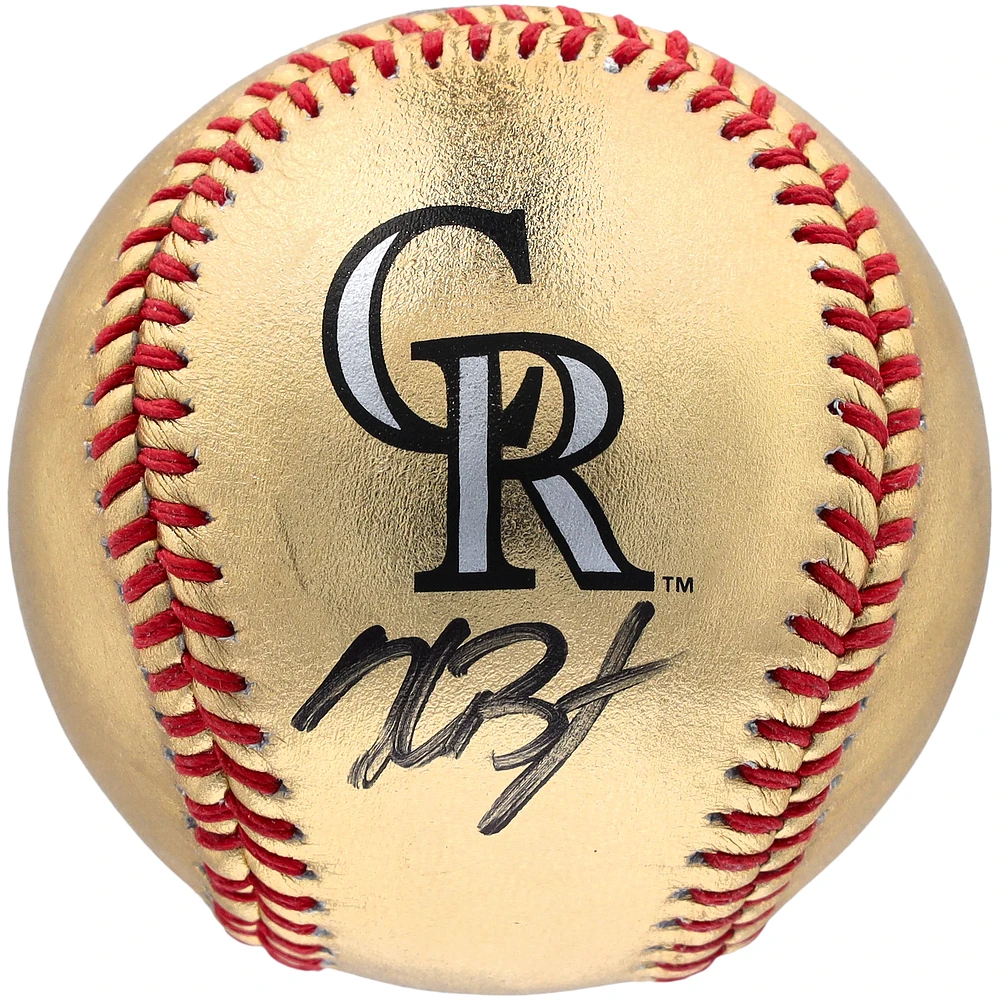 Kris Bryant Colorado Rockies Autographed Gold Leather Baseball