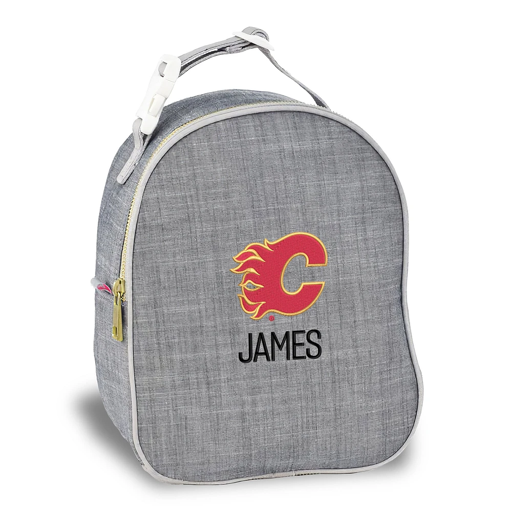 Gray Calgary Flames Personalized Insulated Bag