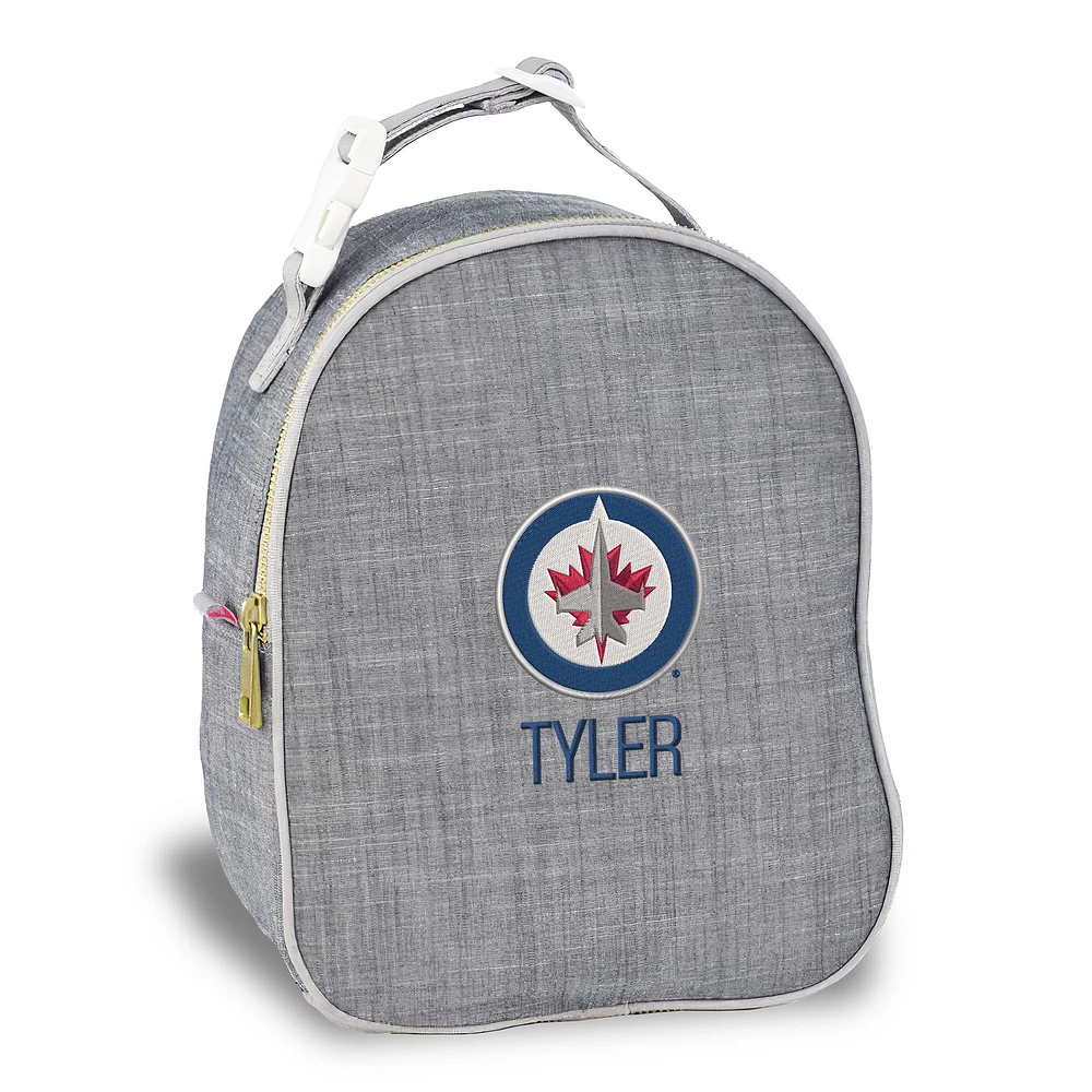 Gray Winnipeg Jets Personalized Insulated Bag