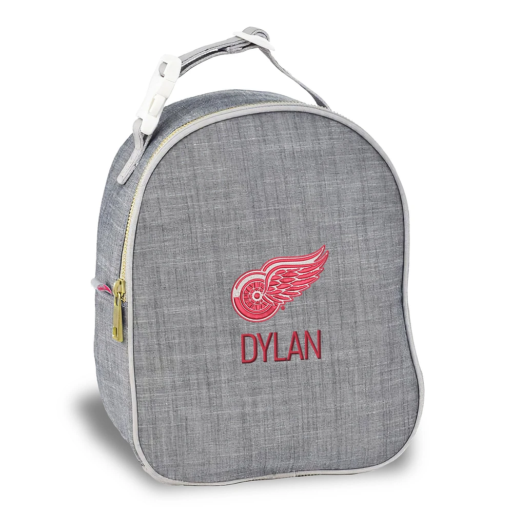 Gray Detroit Red Wings Personalized Insulated Bag