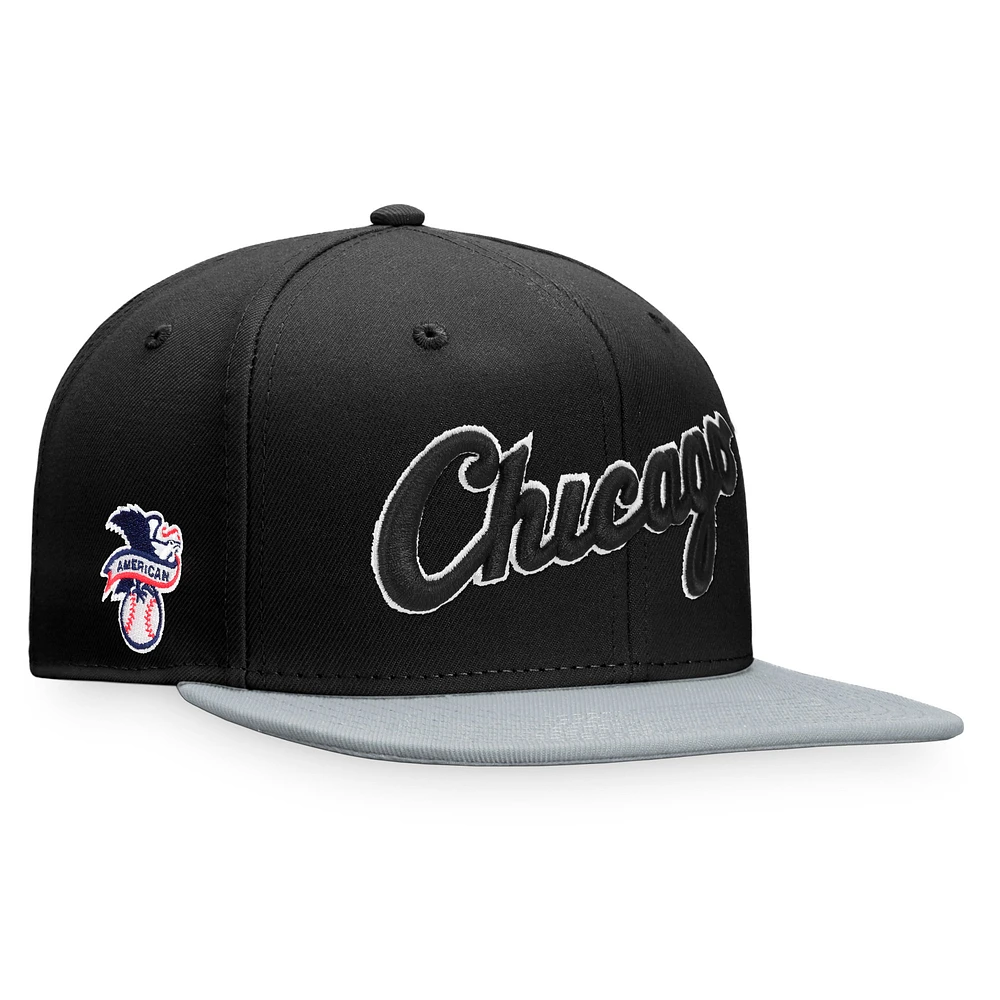 Men's Fanatics Black/Gray Chicago White Sox Fundamental Two-Tone Fitted Hat