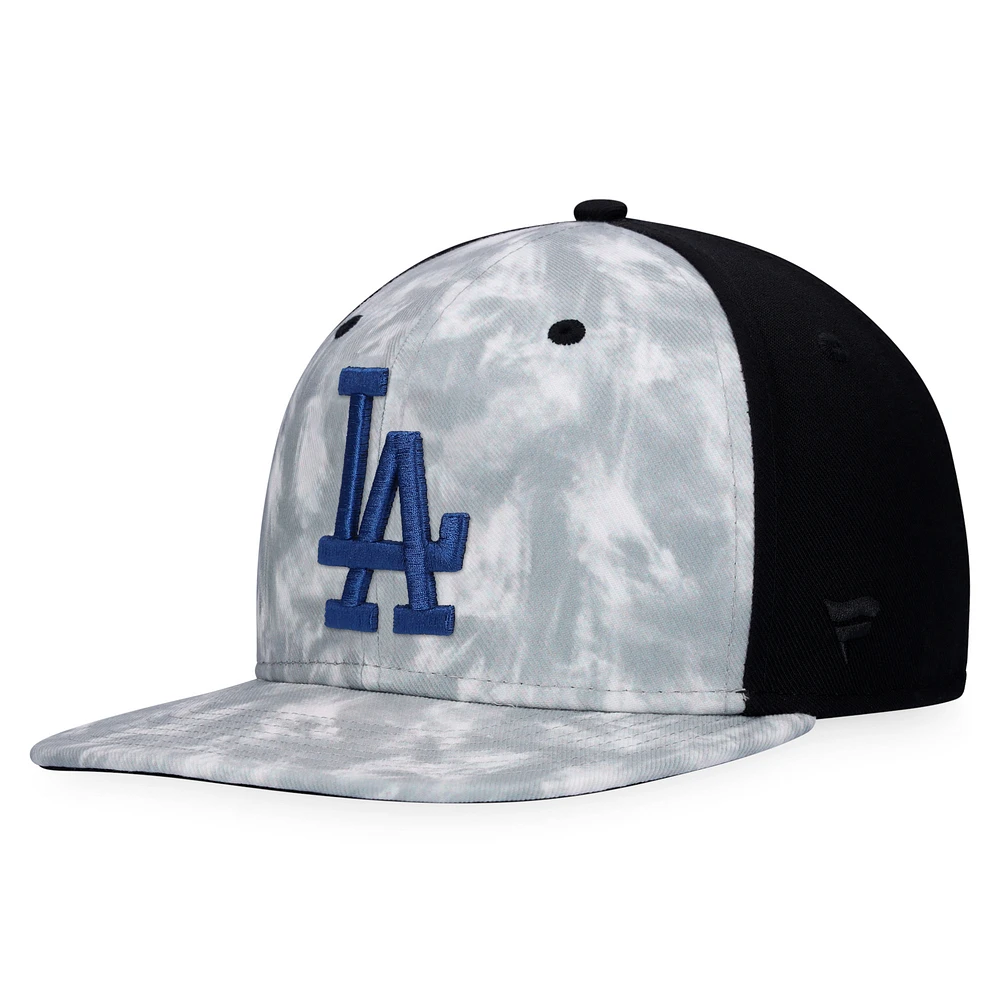 Men's Majestic Gray Los Angeles Dodgers Smoke Dye Snapback Hat