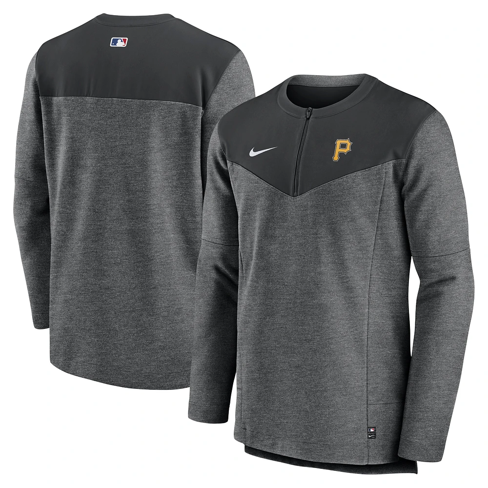 Men's Nike Black Pittsburgh Pirates Authentic Collection Game Time Performance Half-Zip Top