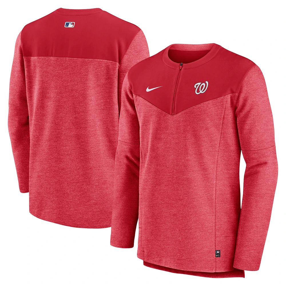 Men's Nike Red Washington Nationals Authentic Collection Game Time Performance Half-Zip Top
