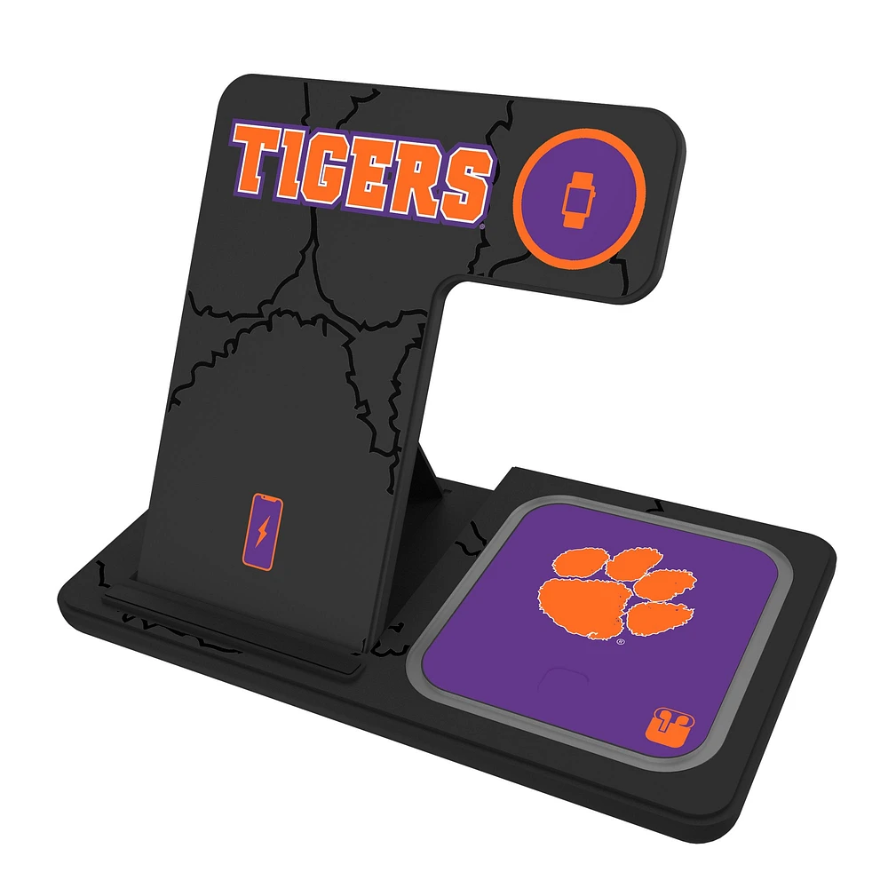 Keyscaper Clemson Tigers 3-In-1 Wireless Charger