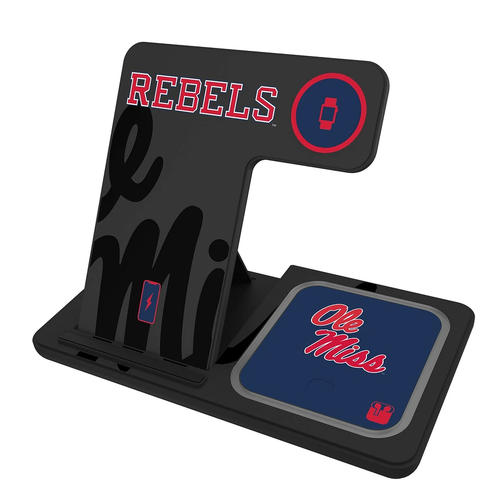 Keyscaper Ole Miss Rebels 3-In-1 Wireless Charger
