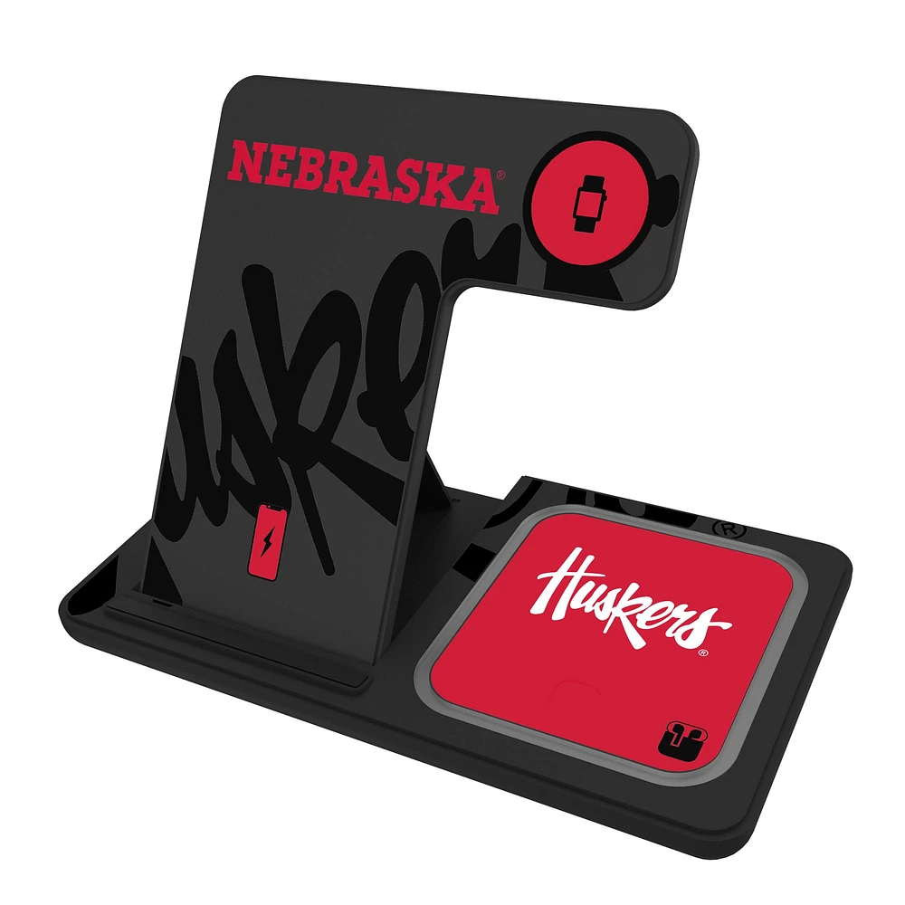 Keyscaper Nebraska Huskers 3-In-1 Wireless Charger