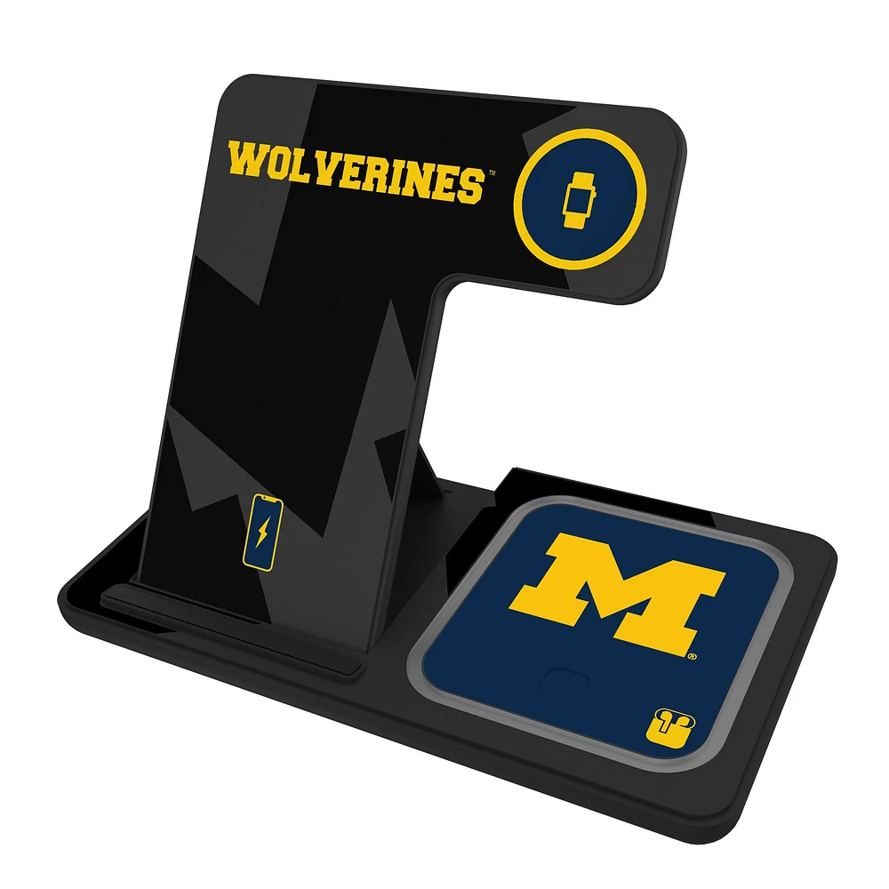 Keyscaper Michigan Wolverines 3-In-1 Wireless Charger