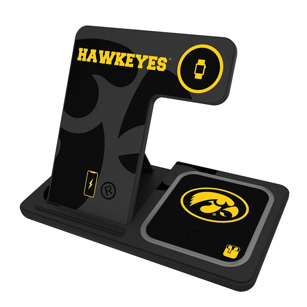 Keyscaper Iowa Hawkeyes 3-In-1 Wireless Charger