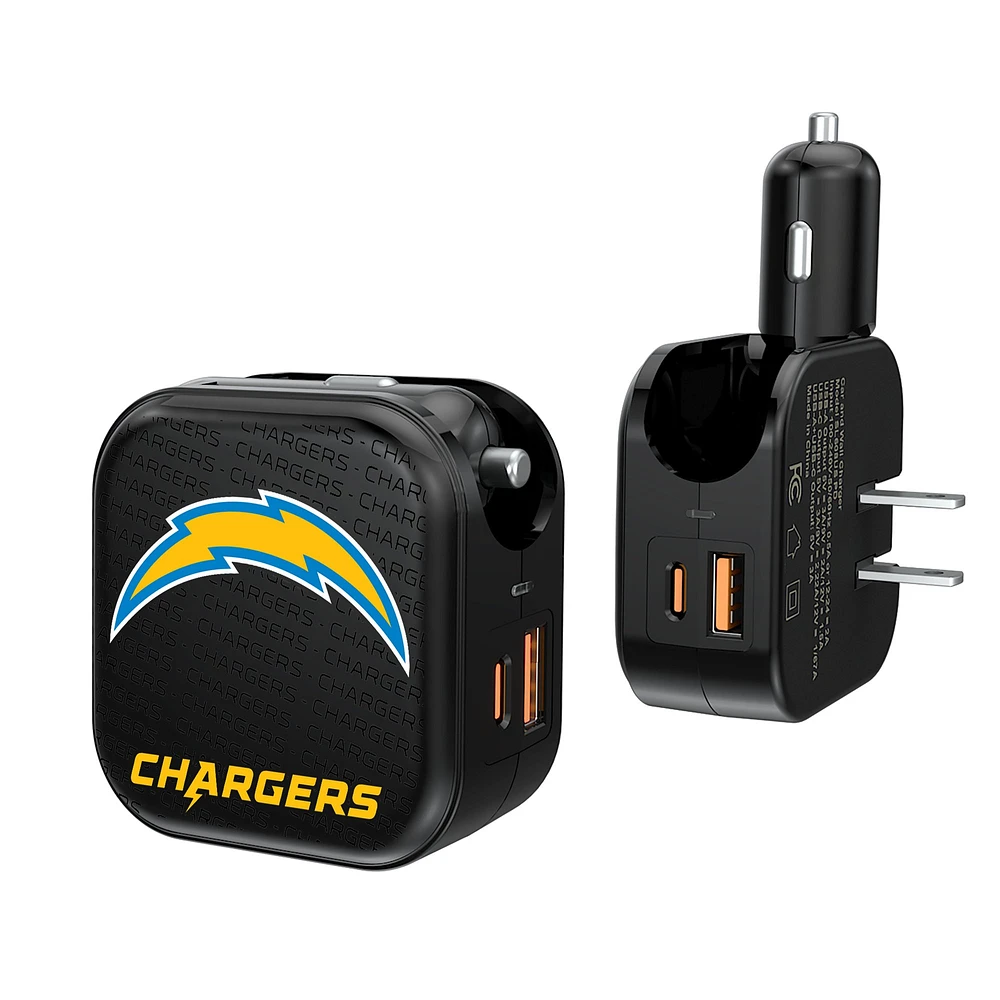 Los Angeles Chargers Team Logo Dual Port USB Car & Home Charger
