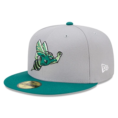 Men's New Era Gray/Green Augusta GreenJackets Marvel x Minor League 59FIFTY Fitted Hat