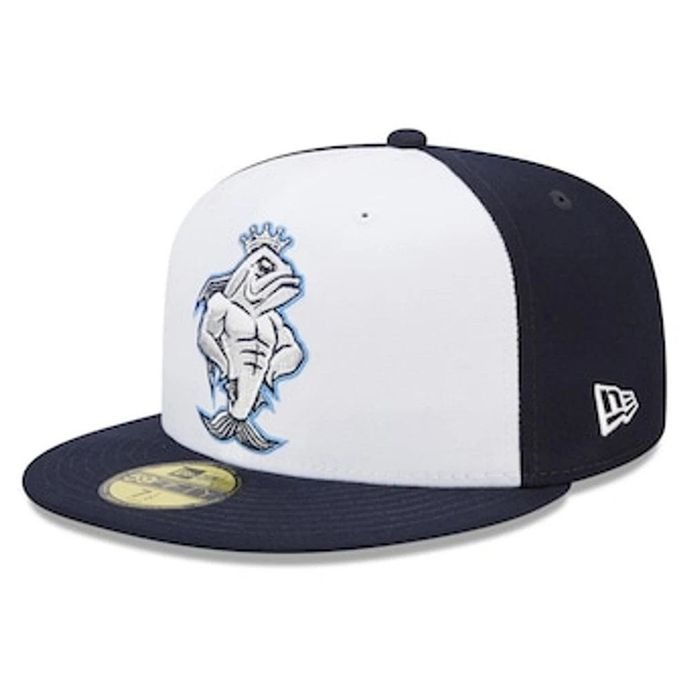 Men's New Era White/Navy Tampa Tarpons Marvel x Minor League 59FIFTY Fitted Hat