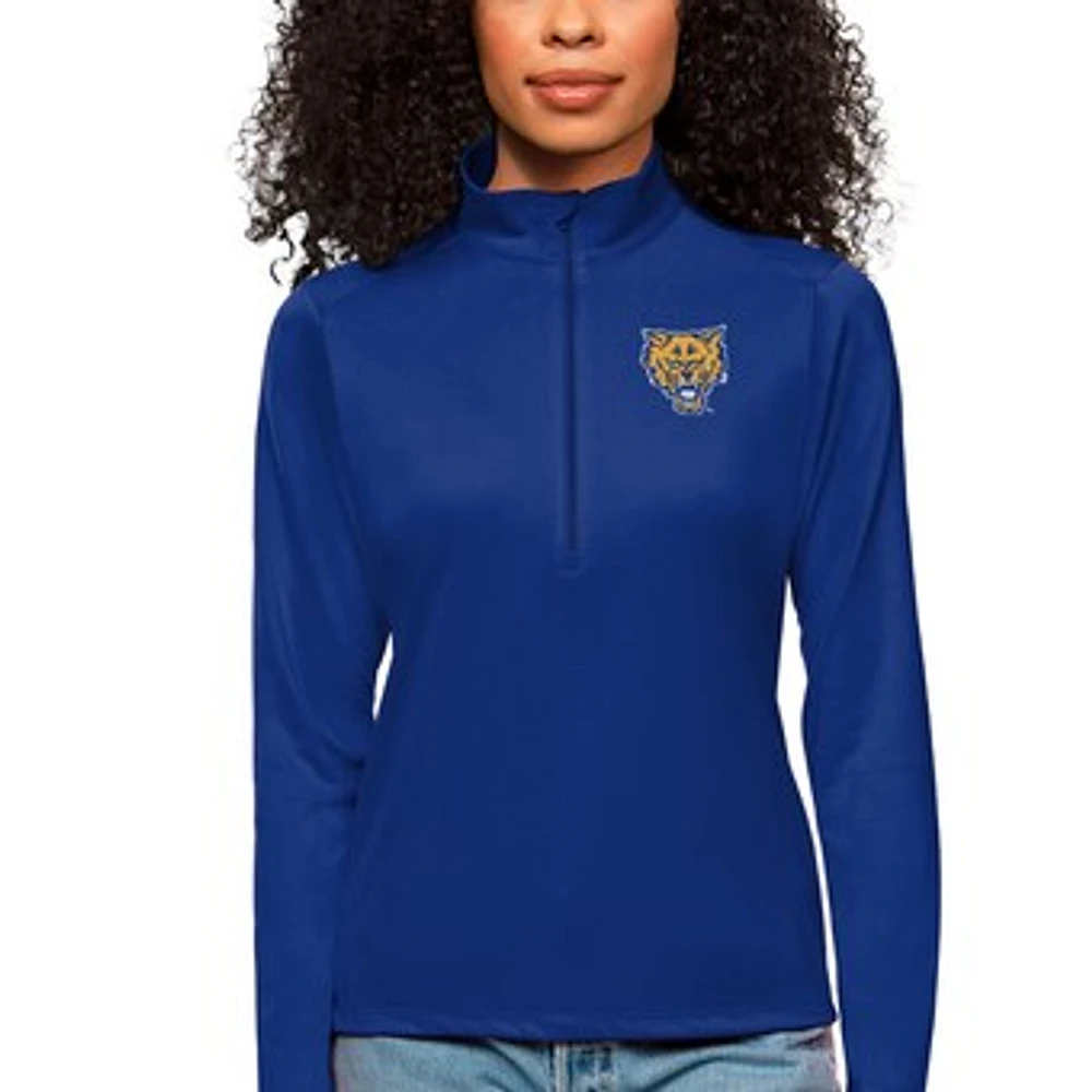 Women's Antigua Royal Fort Valley State Wildcats Tribute Quarter-Zip Pullover Top