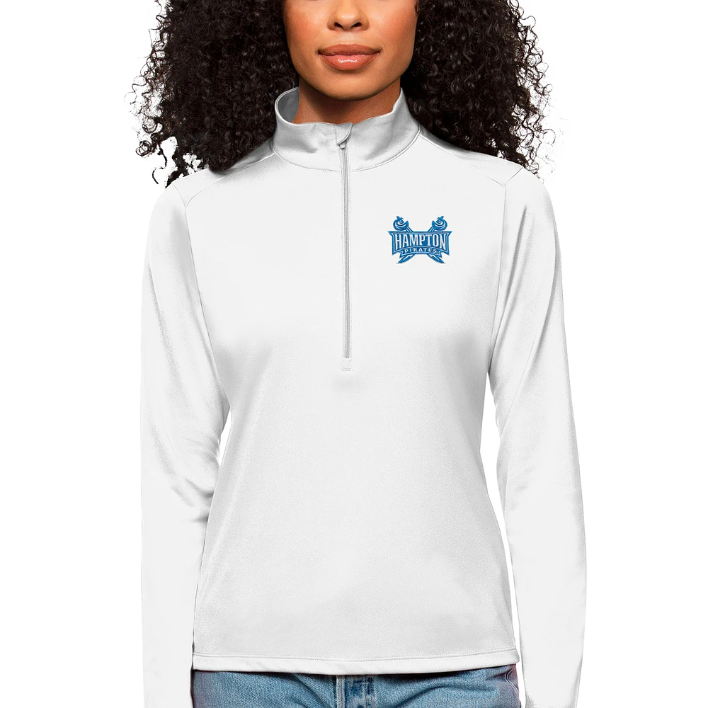 Women's Antigua Hampton Pirates Tribute Quarter-Zip Pullover Top