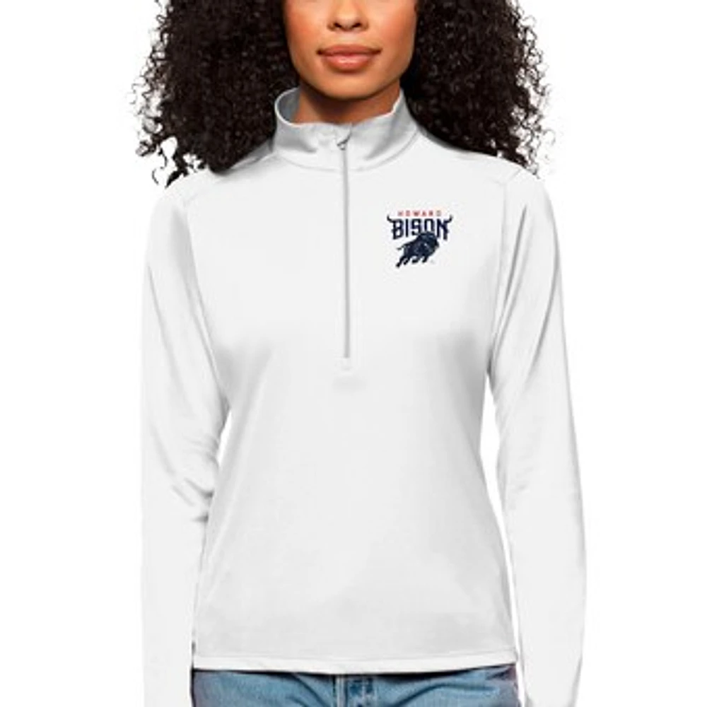 Women's Antigua Howard Bison Tribute Quarter-Zip Pullover Top