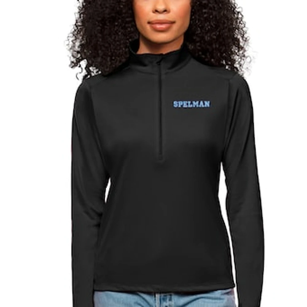 Women's Antigua Spelman College Jaguars Tribute Quarter-Zip Pullover Top
